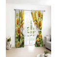 thumbnail image 3 of Sunflower Gnomes Blackout Curtains for Bedroom/Living Room, Thermal Insulated Kitchen Curtains, Spring Summer Botanical Florals Grommet Darkening Window Treatment Drapes 42"x84"x2, 3 of 8
