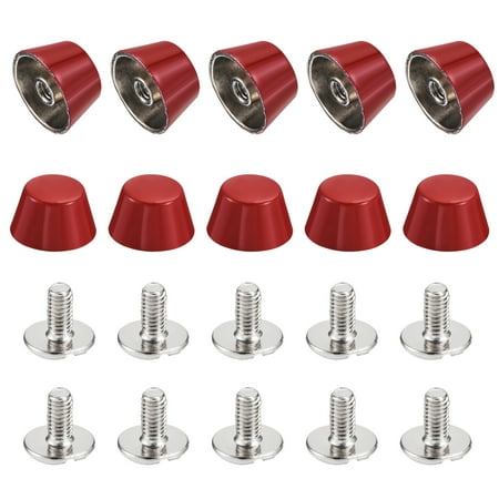 

12x7mm Flat Hollow Rivet Studs Zinc Alloy Electroplating Red 10 Pack