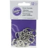 Wilton Silver Double Hearts Sweetheart Charms, 12 Count