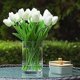 thumbnail image 5 of 24 piezas de tulipanes artificiales de látex blanco, ramo de flores artificiales para novias para el hogar, bodas, fiestas, decoración de oficina, arreglos florales, 5 of 5