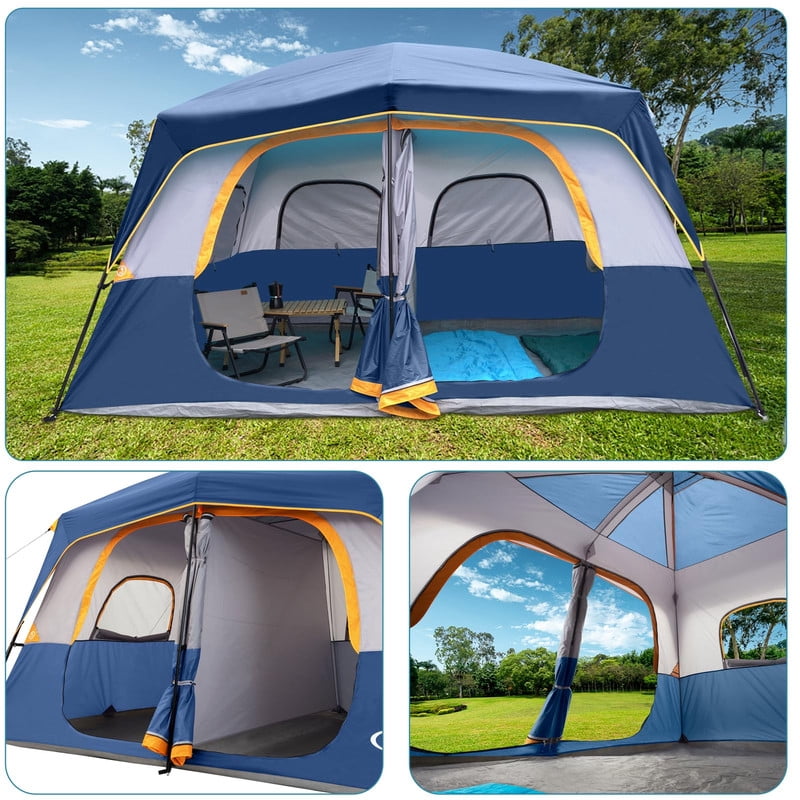 Camping Tent 8 Person, Waterproof Windproof Tent with Rainfly Easy Set up-Portable Dome Tents for Camping