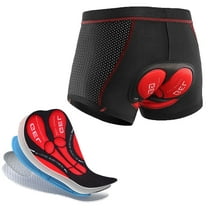 Sponeed Cycling Shorts for Men Padded Mountain Bicycle Underwear Road Biking Undershorts Red Liner L