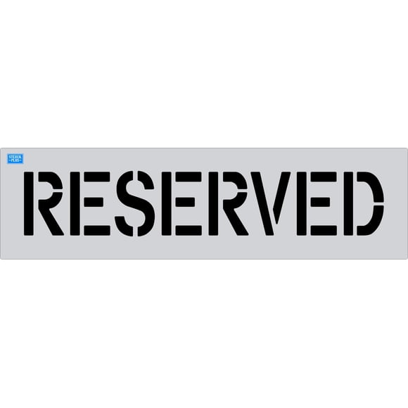 8" Word - Reserved Parking Lot Pavement Marking Stencil