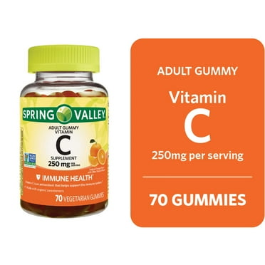 Spring Valley Non GMO Vitamin C Vegetarian Gummies, Orange Flavor, 250mg, 70 Count
