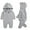Grey, variant on Newborn Baby Zipper Hooded Jumpsuit for Autumn Winter Cotton Thickened Jumpsuit 0-18M