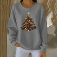 thumbnail image 3 of RXMEKW Chandail Molletonné Imprimé de Noël pour Femmes, Manches Longues Décontracté Col Rond, Coupe Ample, Noir, 3 of 4
