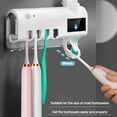 thumbnail image 4 of Toothbrush Sanitizer Holders with UV Rays Sterilization Rechargeable Solar-Power Automatic Toothpaste Dispenser Wall Mount Toothbrush Organizer, 4 of 9