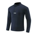 thumbnail image 4 of ZCFZJW Quarter Zip Mock Neck Pullover Men Running Shirt Lightweight Casual Long Sleeve Moisture Wicking Quick Dry Athletic Workout Shirts Dark Blue M, 4 of 4