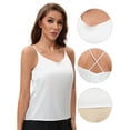 thumbnail image 3 of Unique Bargains Women's V Neck Wide Strap Loose Fit Camisoles S White Y1, 3 of 6