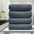thumbnail image 6 of Green Essen 4 Pack Oversized Bath Towel Sets 700 GSM Soft Shower Towels 35 x 70 Inches Quick Dry Bath Sheets Highly Absorbent Bath Towel Clearance for Bathroom Spa Hotel Gym(Dark Grey), 6 of 10