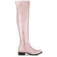 thumbnail image 3 of BLISSFUL STEP Women's Round Toe Block Heel Over Knee High Boots Bling Pink 9, 3 of 7
