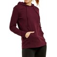 thumbnail image 2 of Women's Pullover Thin Cotton Light Hoodie Sweater (Burgundy, M), 2 of 3