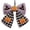 C015- Style O, variant on Jack O Lantern Decor, Halloween Plush Bow, Halloween Party Decorations, Witch Halloween Decorations, 14X12 Inch Halloween Fabric Bow for Porch and Fireplace Display