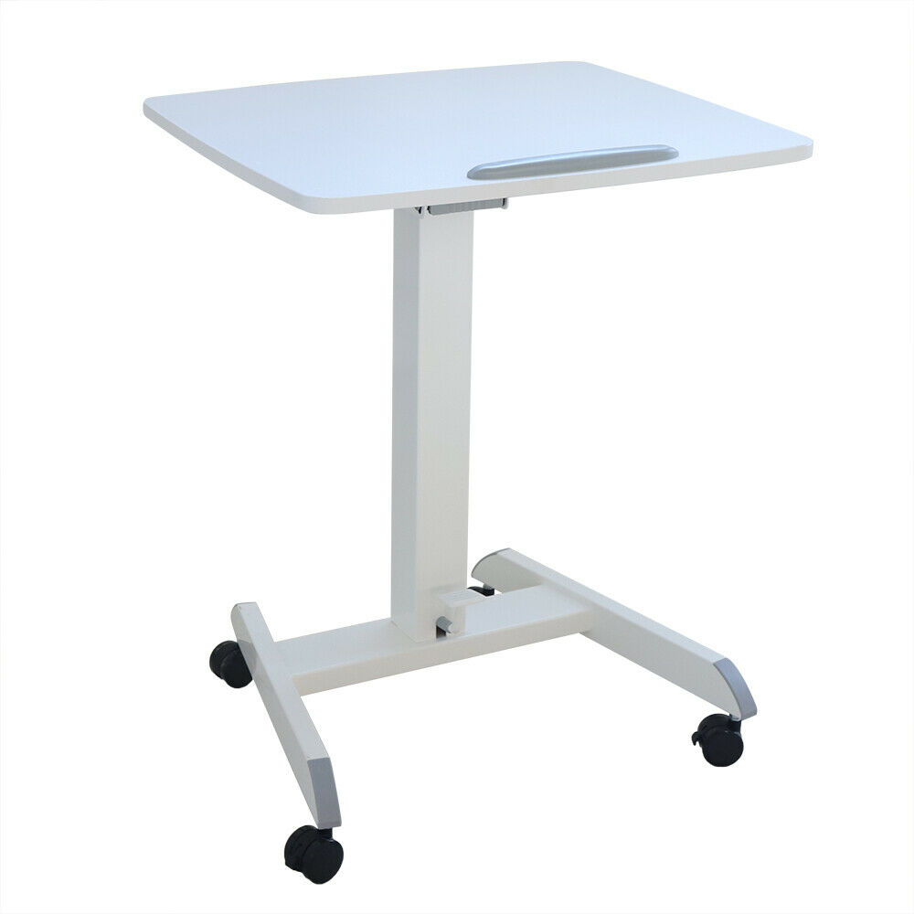 Laptop Table Lift Computer Stand w/Wheel Height Adjustable Floor Standing Holder Laptop Table