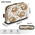 thumbnail image 3 of Wobogo Cute Cartoon Sloth Pattern with Hearts and Flowers Large Capacity Durable Zippered Pencil Case Portable Stationery Storage Organizer Bag for Study Office Travel, 3 of 7
