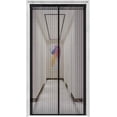 thumbnail image 1 of Mosquitera magnética mejorada 2020 con 32 imanes, cortina de malla resistente, apta para puertas de hasta 99 x 208 cm, mosquitera para puertas apta para perros y mascotas, color negro., 1 of 7