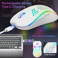 thumbnail image 2 of Wireless Mouse for Laptop,AILKIN 2.4GHz 2400 DPI Gaming Mouse Wireless with USB Receiver RGB LED Light 6 Buttons Rechargeable Wireless Gaming Mouse Computer Mice for Laptop,Chrombook,PC,Mac,White, 2 of 7