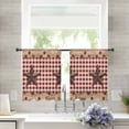 thumbnail image 3 of Country Star Farm Semi Sheer Curtains 45 Inch Length 2 Panels Set, Farmhouse Plaid Texas Vintage Fruit Sheer Kitchen Curtain Privacy Voile Window Curtain for Living Room Bedroom Rod Pocket Drapes, 3 of 7