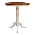 thumbnail image 6 of 36" Round Bar Height Table with 12" Leaf in Antiqued Almond/Espresso, 6 of 8