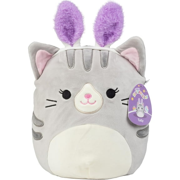 Squishmallows 10" Tally The Cat w Bunny Ears Plush - Official Kellytoy - Soft & Squishy Kitty Stuffed Animal - Fun for Kids - 10 Inch