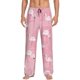 thumbnail image 1 of Fotbe Pink Flamingos and Flowers Pantalones de Pijama para Hombre, Pantalones de Dormir, Pantalones de Casa con Cintura Ajustable y Bolsillos-Medium, 1 of 6