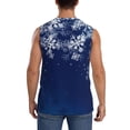 thumbnail image 4 of Uemuo Christmas Blue Pattern Men's Sleeveless T-Shirt,Muscle Athletic Tank Top, Moisture-wicking Quick-dry Breathable Classic Tee Top for Gym Run Outdoor Sports-Medium, 4 of 8