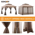 thumbnail image 6 of Sunjoy Tawney 11 ft. x 11 ft. Brown Pop Up Portable Steel Gazebo, 6 of 7