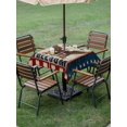 thumbnail image 4 of Outdoor Tablecloth with Umbrella Hole for Patio/Picnic/Party/Camping, Anniversary USA Flag Waterproof Table Cloth Square Cover Washable, Eagle Blue Red Vintage (54"x 54"), 4 of 9