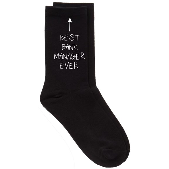 Best Bank Manager Ever Black Calf Socks Birthday Socks Christmas Present Mens Birthday