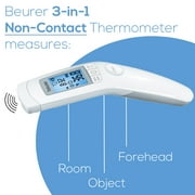 Beurer Non-Contact Infrared Thermometer, Large Illuminated Display, 60 Memory Spaces, FT90