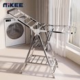 thumbnail image 4 of Heavy-Duty Foldable 3-Tier Clothes Drying Rack, Thickened Stainless Steel Frame with Anti-Slip Wheels for Indoor Outdoor Use, Space-Saving Laundry Rack, 4 of 13
