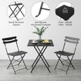 thumbnail image 2 of YUSAZENS 3-Piece Folding Patio Bistro Set, Table & 2 Chairs, No Assembly Required, Indoor/Outdoor Furniture for Balcony, Yard, Garden, Blue, 2 of 6
