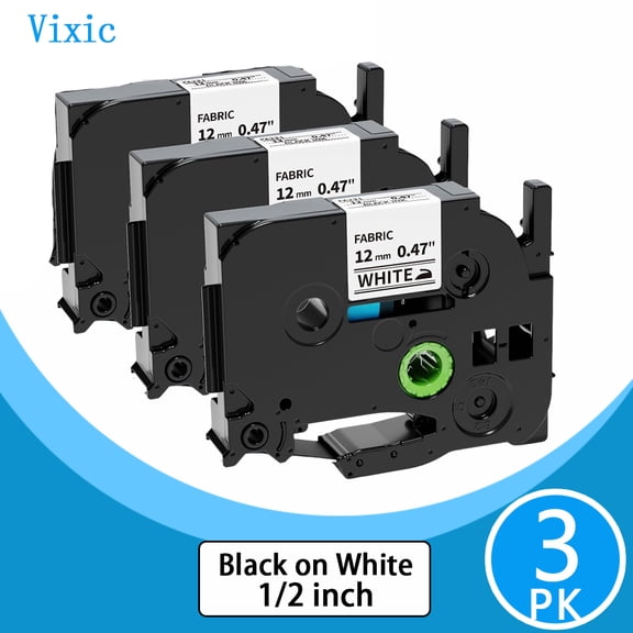 Vixic TZe-FA231 Replace for Brother Iron-On Fabric Label Tape, TZ TZe 12mm 0.47" White TZeFA231, Compatible with Brother Ptouch PTD400 PTD210 PT-1280 Label Maker, 4-Pack