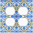 thumbnail image 3 of Metal Light Switch Plate Cover Blue Yellow Fancy Tile Pattern TIL013, 3 of 13