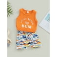 thumbnail image 3 of Wassery Toddler Boys 2Pcs Summer Outfits 6M 12M 18M 24M 3T Infant Boys Shorts Set Sleeveless Letter Print Tank Tops + Shark Print Shorts 0-3T, 3 of 7