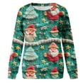 thumbnail image 5 of Sgkm Fashion Womens Tops Christmas Graphic O Neck Oversized Sweatshirt Vibrant Tops for Women Trendy L Green, 5 of 6