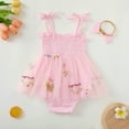 thumbnail image 4 of Tisuna Romper Dress For Baby Summer One Print Sleeveless Suspender Bodysuit Comfortable Soft Girls 1St Birthday Party Jumpsuit Size 12-18 Months Light Pink, 4 of 6