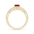 thumbnail image 2 of ANGARA Natural Emerald Cut 1.6 ct Ruby Solitaire Ring with Milgrain in 14K Yellow Gold for Women (Size-8x6mm) | July Birthstone, Birthday, Anniversary, Jewelry Gift for Women | Natural Ruby Ring, 2 of 9