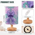 thumbnail image 3 of Purple Pink Bows Turquoise Flower Pattern Table Lamp with USB Port LED Warm Light Lamp Night Light Home Decor, 3 of 7