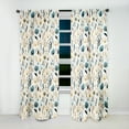 thumbnail image 2 of Designart "Serene Blue White Nordic Blooms" Floral Blackout Curtain Single Panel, 2 of 4
