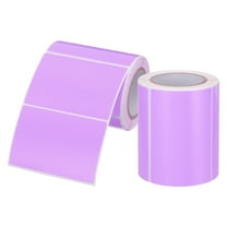 Rectangle Sticker Self-Adhesive Color Coding Labels Thermal Transfer Label Roll for Office Inventory Organize Name Tag Purple