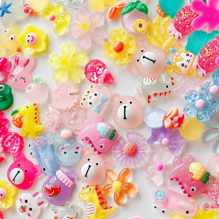 120pcs Slime Charms Resin Fake Candy Charms Kawaii Cute Set Mixed Assorted  Sweets Flatback Slime Beads Making Supplies For Diy Craft Making And Orname