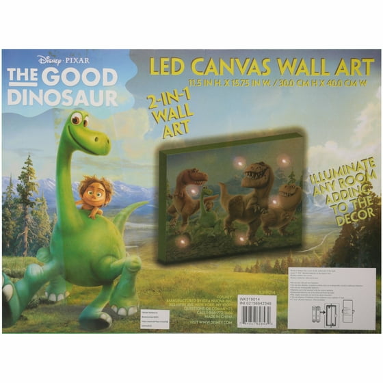 Disney Pixar The Good Dinosaur 2 In 1 Led Canvas Wall Art