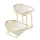 thumbnail image 3 of Frutero de cerámica para encimera de cocina con soporte de metal, decoración del hogar, frutero 2 capas, 3 of 9