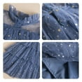 thumbnail image 4 of YWDJ Girls Retro Dress Party Bubble Sleeve Dress Girl Princess Birthday Party Skirt Little Girls Bowknot Flower Girl Toddler Adorable Pageant Dress 2-7Y Blue 7Y, 4 of 4
