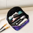 thumbnail image 2 of FORMRS Makeup Bag Travel Cosmetic Organizer for Women Fold Flat Zipper Pouch with Handle, Purple Mushrooms Pattern, 2 of 8