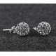 thumbnail image 3 of Pendientes de plata con forma de bola de discoteca de cristal pavé de 8 mm para mujer, inspirados en Shamballa., 3 of 4