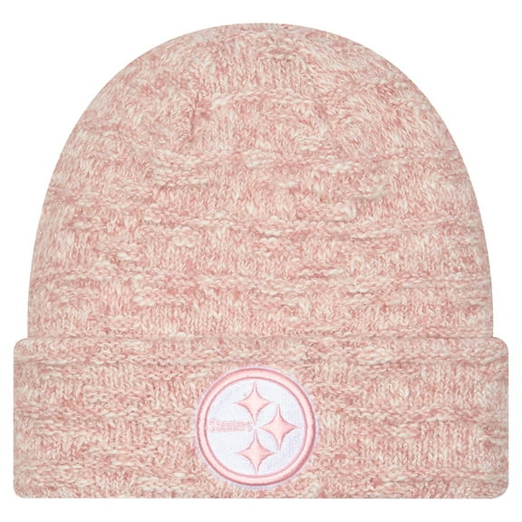 Women's New Era Pink Pittsburgh Steelers Metallic Cuffed Knit Hat