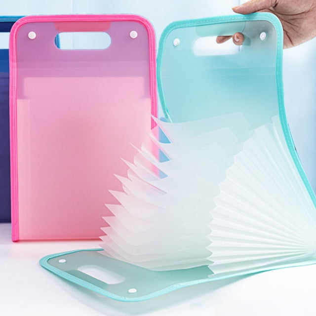 LOVEVER Plastic Accordion File Organizer for Home Use Portable Lightweight with 4 Pcs Assorted Color 8.5 x 11 Inches