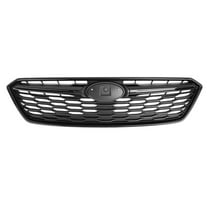 Ikon Motorsports Front Upper Grille Compatible with 2017-2019 Subaru Impreza OE Style Gloss Black ABS Plastic Replacement Front Bumper Hood Grill 1PC